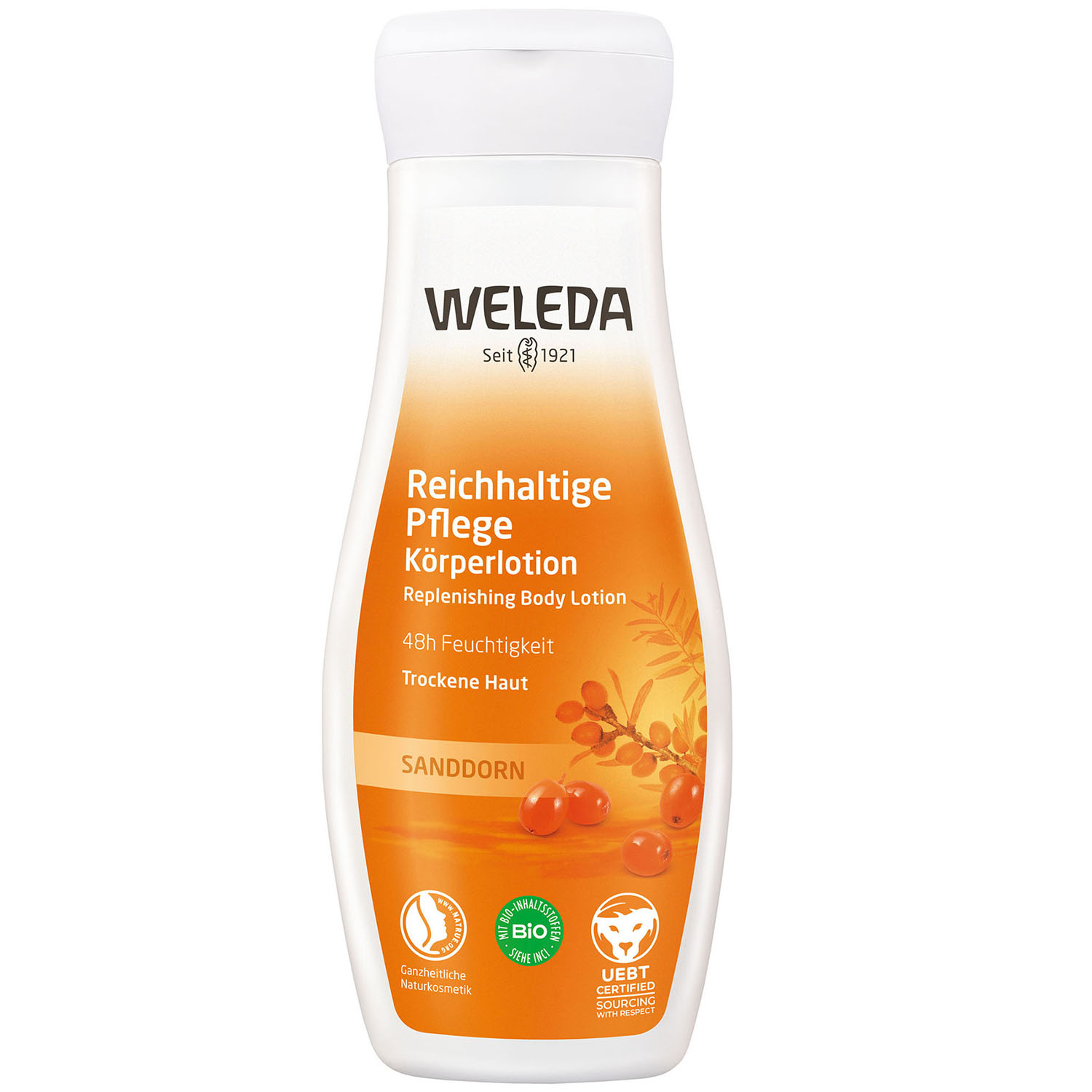 weleda крем для рук с облепихой 50 мл weleda облепиховая линия Weleda Облепиховое тонизирующее молочко для тела, 200 мл (Weleda, Облепиховая линия)