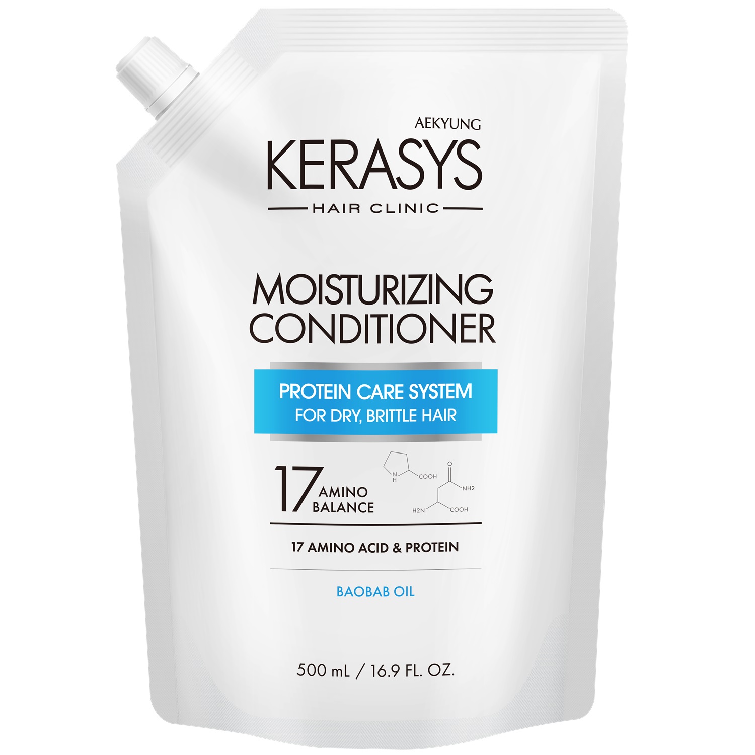 Kerasys Кондиционер увлажняющий для сухих, вьющихся волос, запасной блок 500 мл (Kerasys, Hair Clinic)