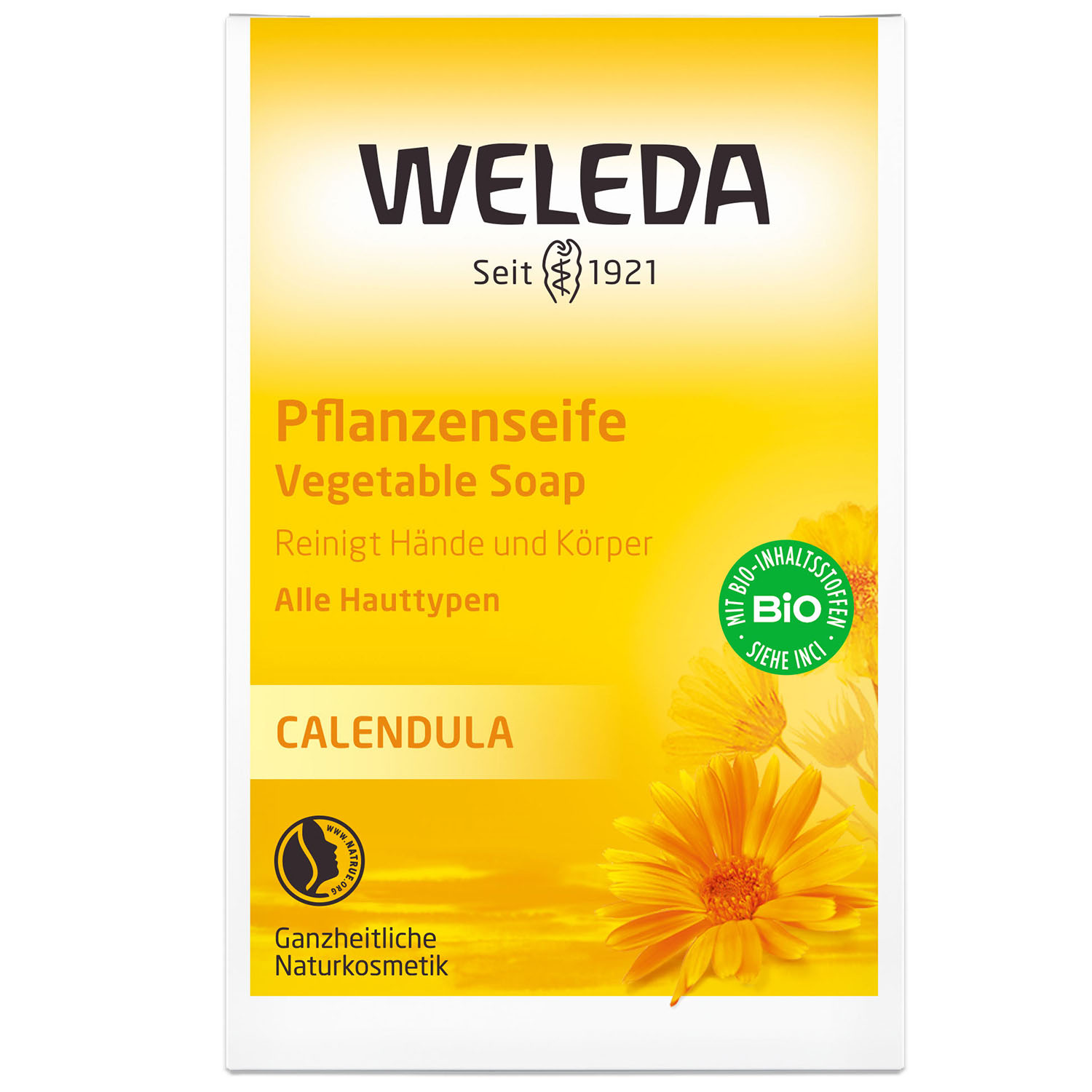 Weleda Растительное мыло с календулой и лекарственными травами, 100 г (Weleda, Детская серия с календулой)