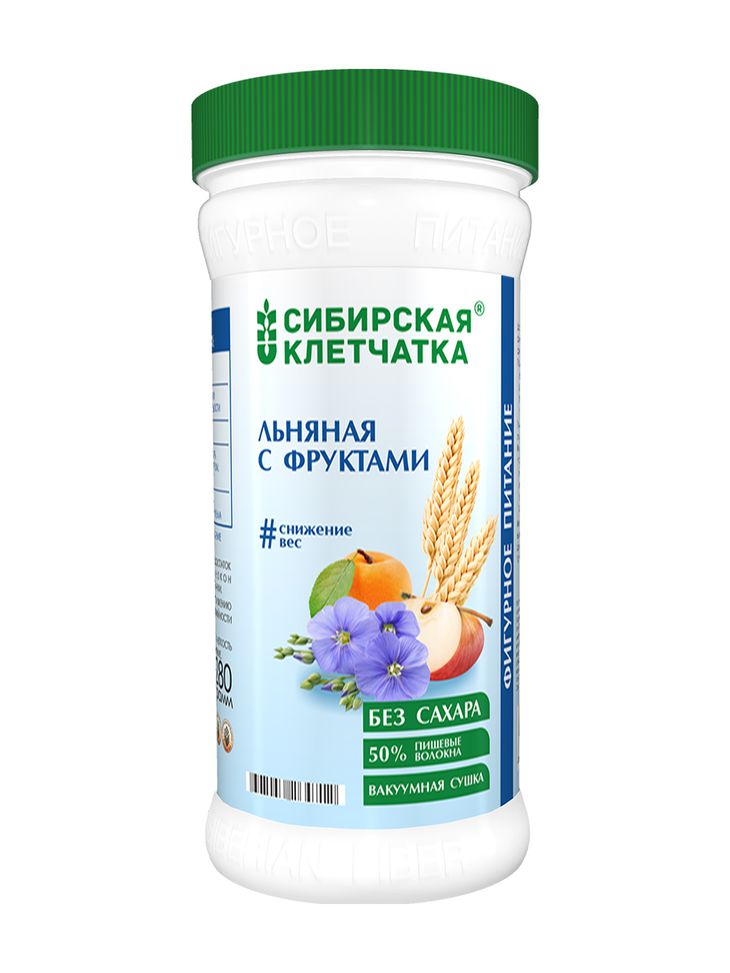  Сибирская клетчатка «Льняная с фруктами», 280 гр (Сибирская клетчатка, Сибирская клетчатка) фото 0