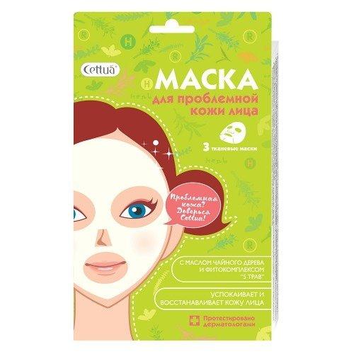 Сеттуа Маска для лица, для проблемной кожи, с маслом чайного дерева 3 шт. (Cettua, Маски для лица) фото 0