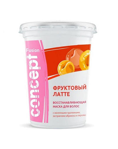

Concept Маска для волос "Фруктовый латте" восстанавливающая с экстрактом абрикоса и персика, 450 мл (Concept, Fusion), Fusion