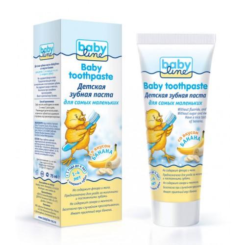 Бейби Лайн Детская зубная паста со вкусом банана, 1-4 лет, 75 мл (Baby line, Уход за зубками) фото 0