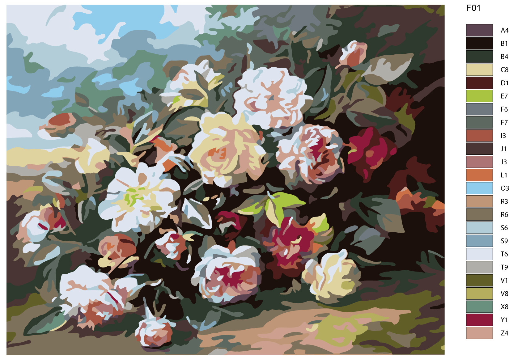  Картина по номерам Цветы 40 x 50 (Картины по номерам, Цветы) фото 0