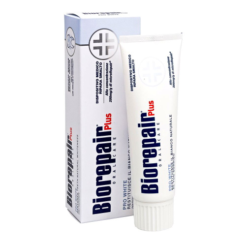 Биорепейр Отбеливающая зубная паста Biorepair Pro White Plus 75 мл (Biorepair, Ежедневная забота) фото 0