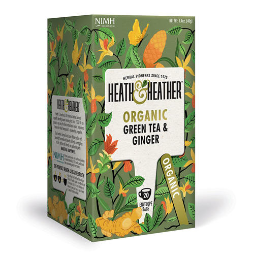 Хиз энд Хизер Чай Зеленый с имбирем Органик 20 пак. (Heath & Heather, Green Tea) фото 0