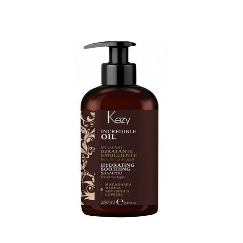 Kezy Увлажняющий и разглаживающий шампунь для всех типов волос Hydrating Soothing Incredible Oil, 250 мл (Kezy, Увлажнение и восстановление) kezy увлажняющий и разглаживающий шампунь для всех типов волос 250 мл