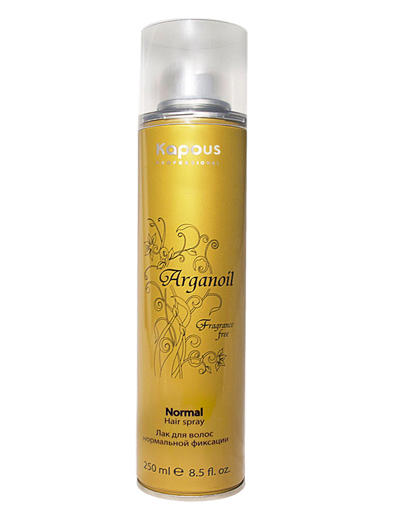Kapous Professional Лак аэрозольный для волос нормальной фиксации с маслом арганы 250 мл (Kapous Professional, Средства для укладки)