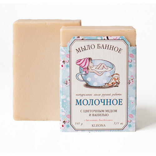 

Kleona Мыло твердое "Молочное", 145 мл (Kleona, Для душа, ванной и SPA-процедур), Для душа, ванной и SPA-процедур