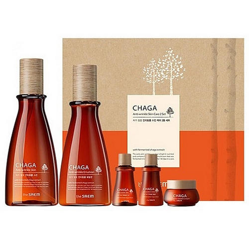 Зе Саем Набор антивозрастной с экстрактом чаги Anti-aging Skin Care 2 Set 160 мл/140 мл/2*20 мл/8 мл (The Saem, Chaga) фото 0
