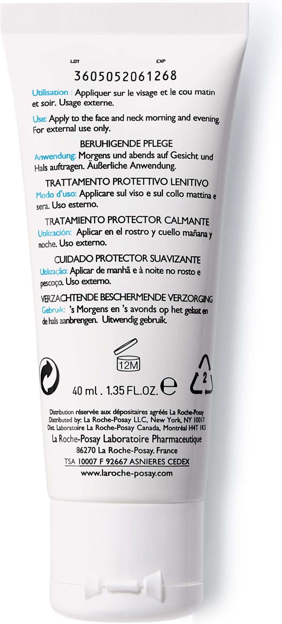 Ля Рош Позе Крем успокаивающий увлажняющий защитный для нормальной кожи Толеран 40 мл (La Roche-Posay, Toleriane) фото 2