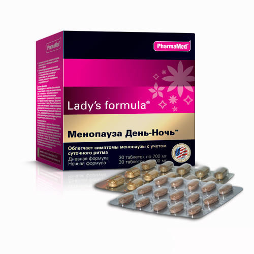 Ladys Formula Менопауза День-Ночь Дневная формула таблетки №30 + Ночная формула таблетки №30 (Ladys Formula, Укрепление женского здоровья)