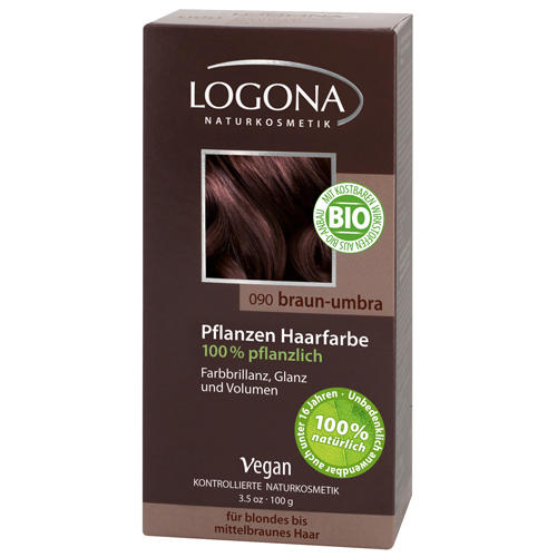 Растительная краска для волос 090 Умбра темнокоричневыйЙ 100г (Logona, Color hair)