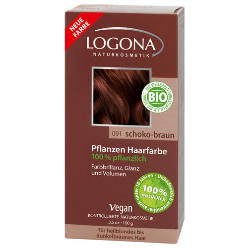 Логона Растительная краска для волос 091 «Шоколадно-коричневый» 100г (Logona, Color hair) фото 0