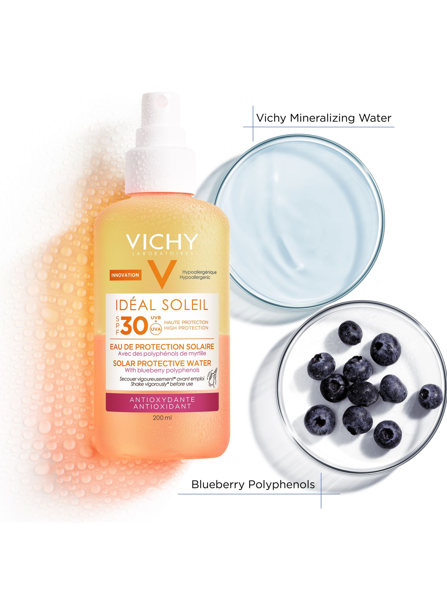 Виши Солнцезащитный двухфазный спрей с антиоксидантами SPF30, 200 мл (Vichy, Capital Ideal Soleil) фото 10