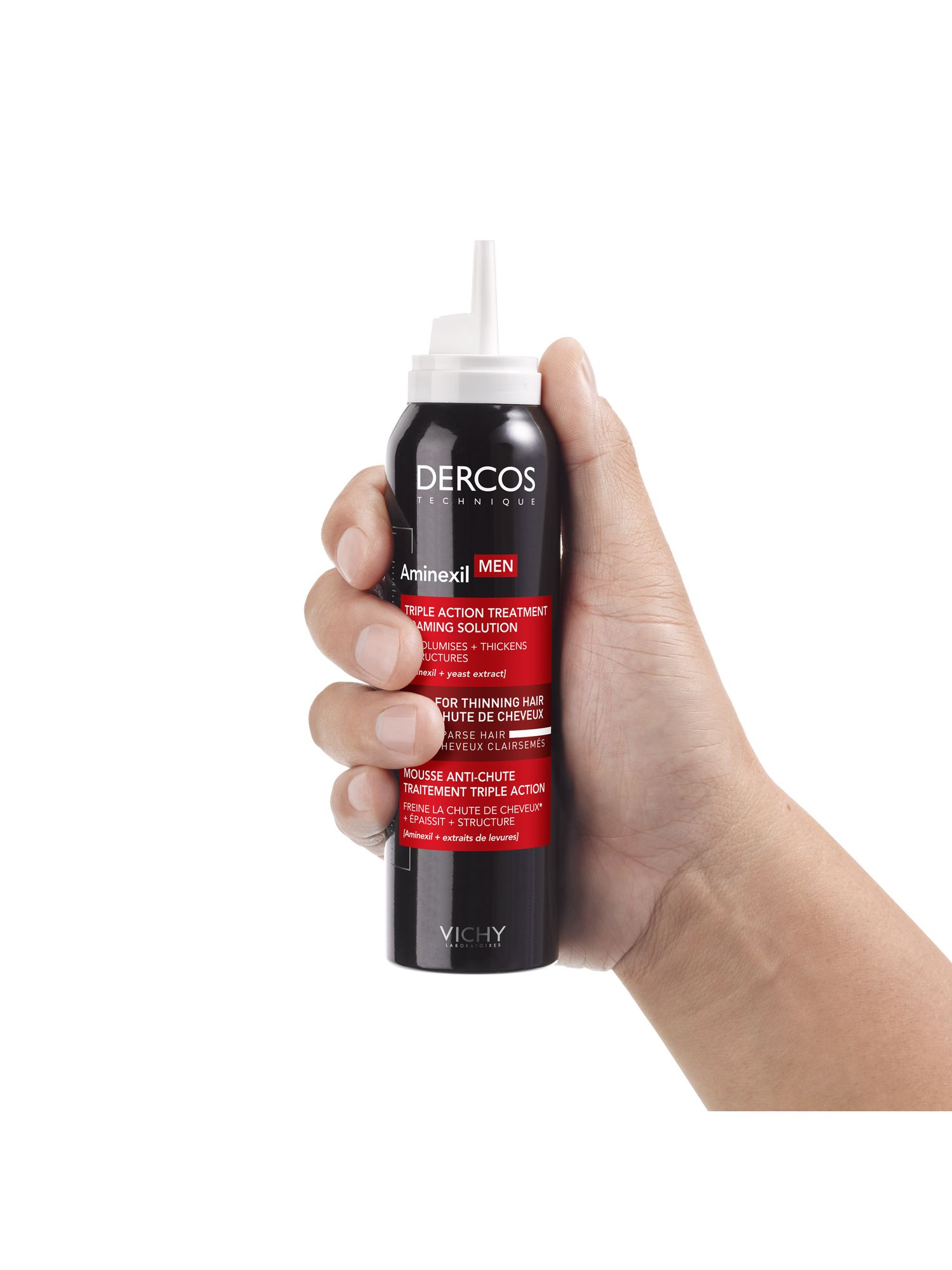 Виши Аминексил Мен Средство против выпадения волос для мужчин в формате пены, 150 мл (Vichy, Dercos Aminexil) фото 7