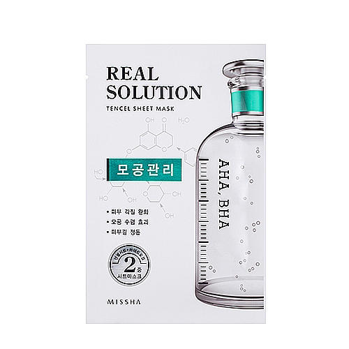 Миша Питательная маска для лица Real Solution Tencel Sheet Mask Pore Control, 25 г (Missha, Уход за лицом) фото 0