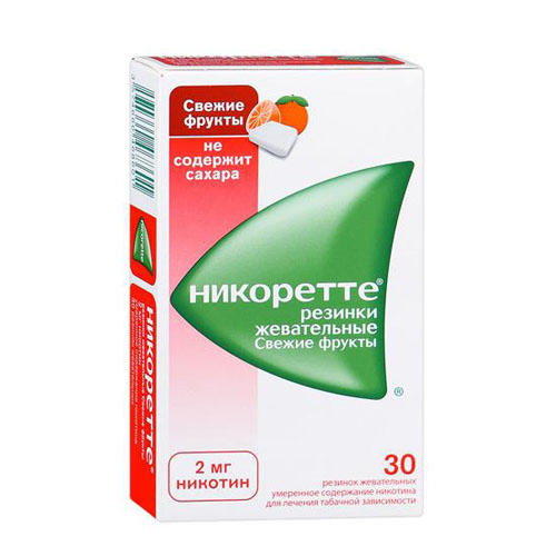 Никоретте Свежие фрукты жевательные резинки 2 мг 30 шт (Nicorette, Жевательные резинки) фото 0