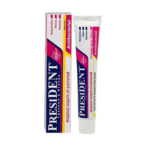 President Зубная паста для защиты от бактерий, 50 мл (President, Antibacterial), Италия  - Купить