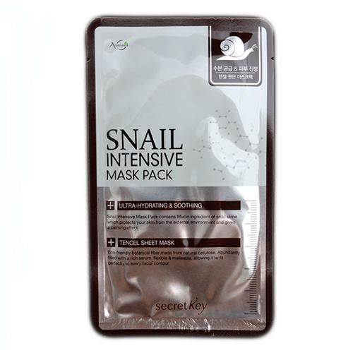 Сикрет Ки Маска для лица тканевая с муцином улитки Snail Intensive Mask Pack 1P(sheet), 20 г (Secret Key, Mask / Pack) фото 0
