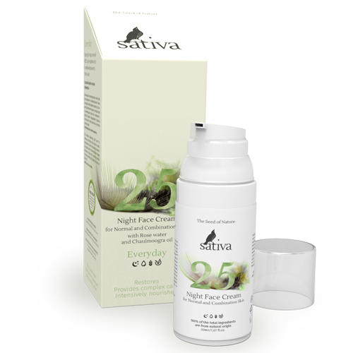 Sativa Крем для лица Ночной №25 для нормального и комбинированного типа кожи 50 мл (Sativa, Every Day)