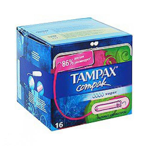 Тампакс Тампакс, Тампоны женские гигиенические с аппликатором Compak Super Duo (Tampax, TAMPAX Compak) фото 0