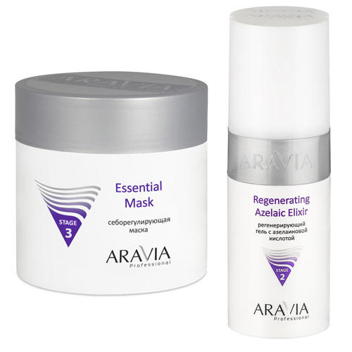 Аравия Профессионал Комплект Regenerating Azelaic Elixir Регенерирующий гель с азелаиновой кислотой 150 мл +  Себорегули (Aravia Professional, Уход за лицом) фото 0