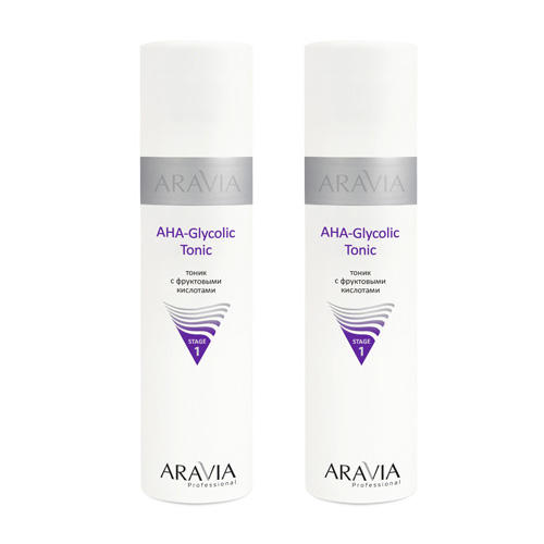 Aravia Professional Комплект тоник с фруктовыми кислотами AHA -Glycolic Tonic 2 шт х 250 мл (Aravia Professional, Уход за лицом) цена и фото