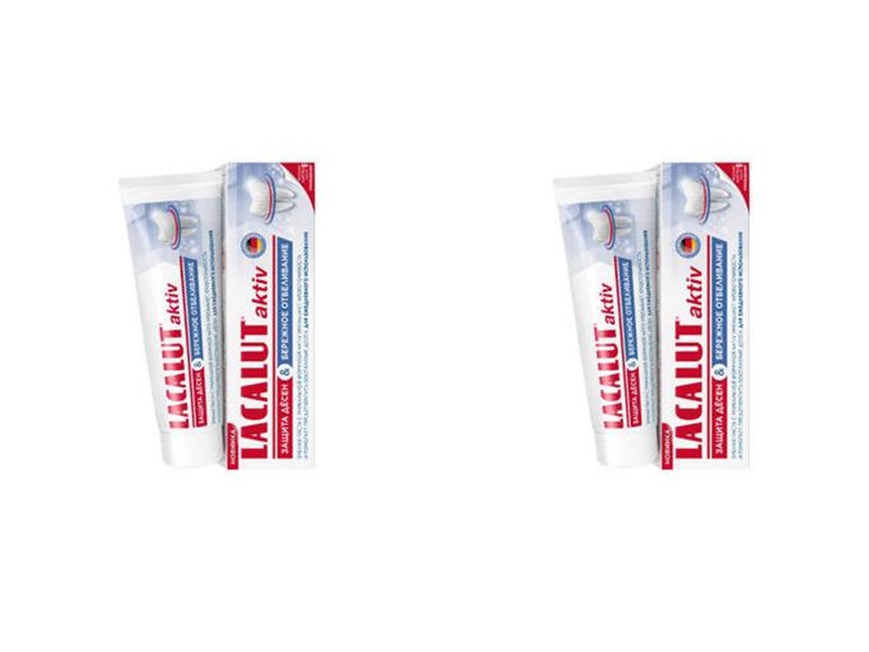 Купить Lacalut Набор Зубная паста Защита десен и бережное отбеливание , 75 мл*2 штуки (Lacalut, Зубные пасты), Германия