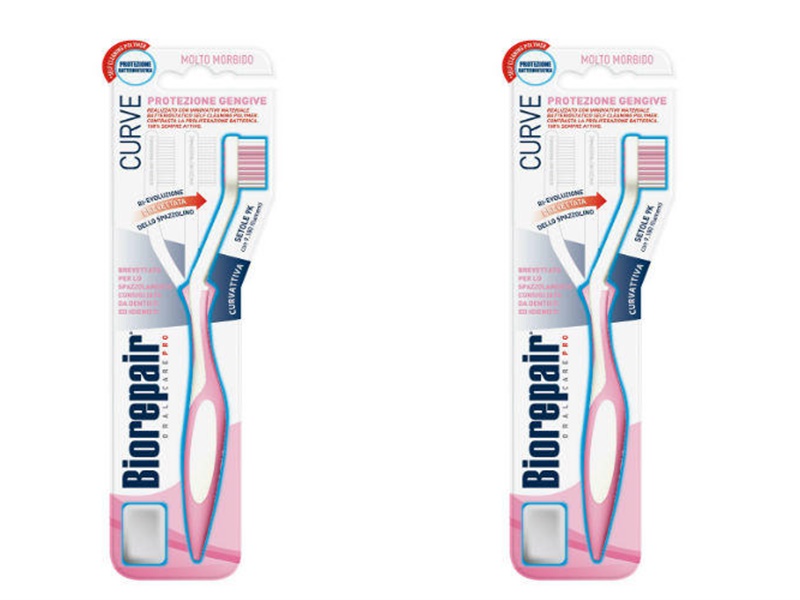 Купить Biorepair Набор Зубная щетка изогнутая для защиты десен*2 штуки (Biorepair, Уход за зубами), Италия