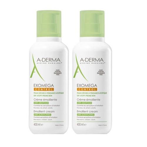 Адерма Набор: Смягчающий крем для лица и тела, 2 х 400 мл (A-Derma, Exomega Control) фото 0