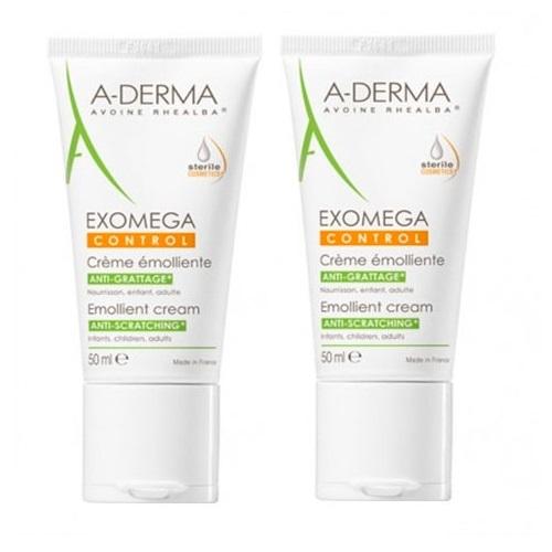 Адерма Набор: Смягчающий крем, 2 х 50 мл (A-Derma, Exomega Control) фото 0