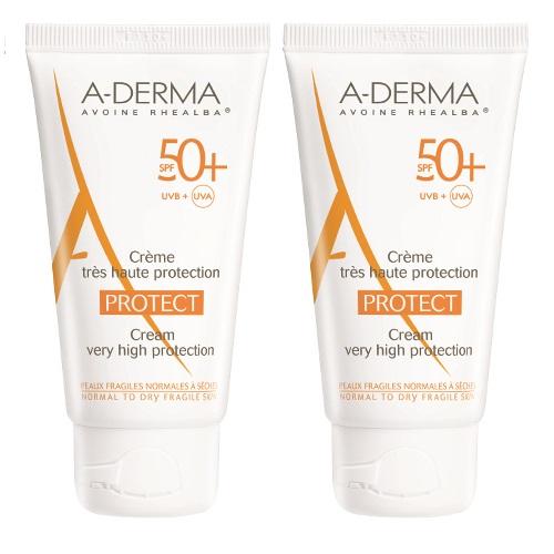 Адерма Набор: Cолнцезащитный крем SPF 50+, 2 х 40 мл (A-Derma, Protect) фото 0
