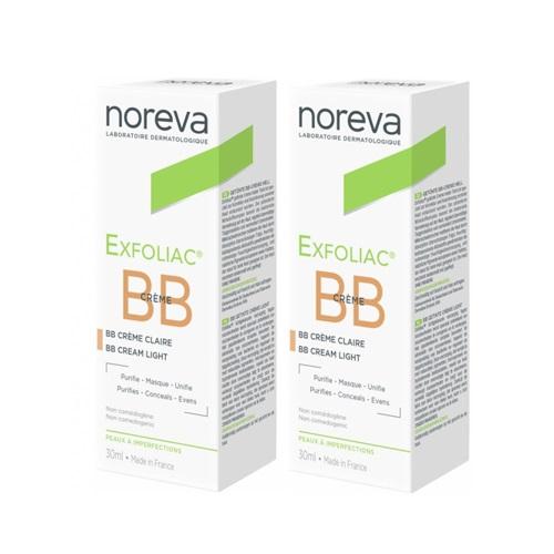 Noreva Комплект Эксфолиак ВВ крем, светлый тон, 2х30 мл (Noreva, Exfoliac) крем noreva эксфолиак вв светлый тон 30 мл