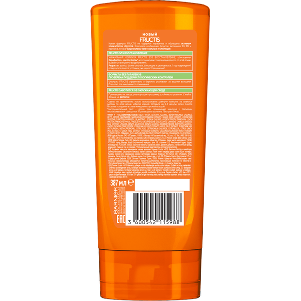 Гарньер Укрепляющий бальзам-ополаскиватель SOS Восстановление, 387 мл (Garnier, Fructis) фото 1