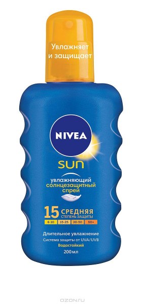 Нивеа Ухаживающий солнцезащитный спрей SPF 15, 200 мл (Nivea, Защита от солнца) фото 0