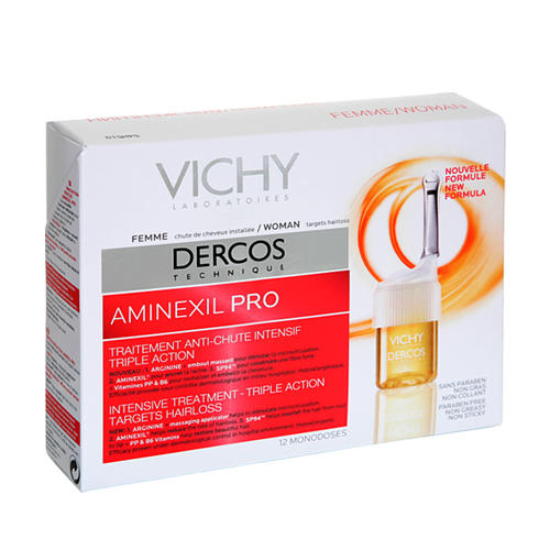 Виши Интенсивное средство против выпадения волос для женщин Аминаксил Pro 12 ампул (Vichy, Dercos Aminexil) фото 3