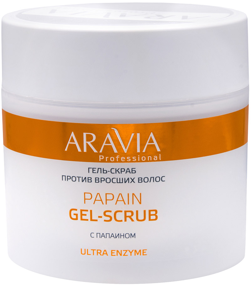 цена Aravia Professional Гель-скраб против вросших волос Papain Gel-Scrub, 300 мл (Aravia Professional, Spa Депиляция)