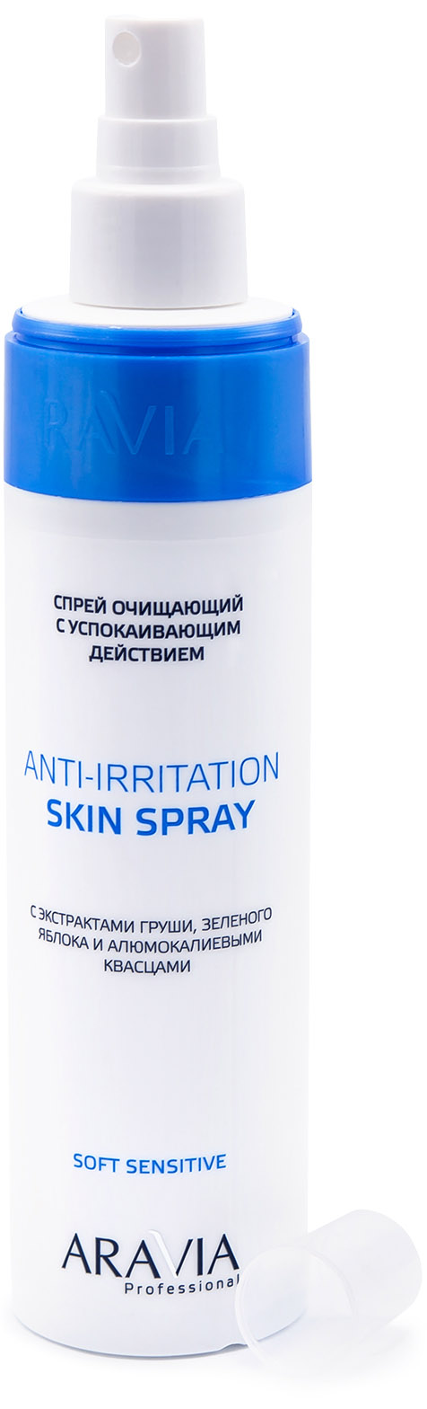 Аравия Профессионал Спрей очищающий с успокаивающим действием с экстрактами груши, зелёного яблока и алюмокалиевыми квасцами Anti-Irritation Skin Spray, 250 мл (Aravia Professional, Spa Депиляция) фото 1