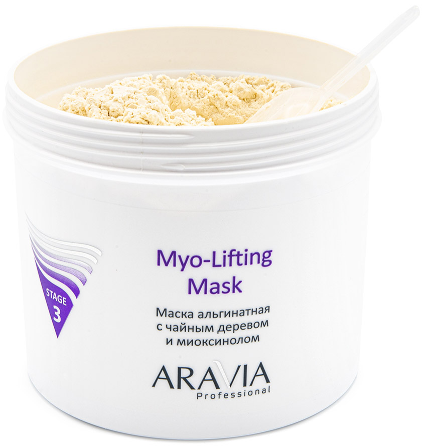 Аравия Профессионал Маска альгинатная с чайным деревом и миоксинолом Myo-Lifting, 550 мл (Aravia Professional, Уход за лицом) фото 3
