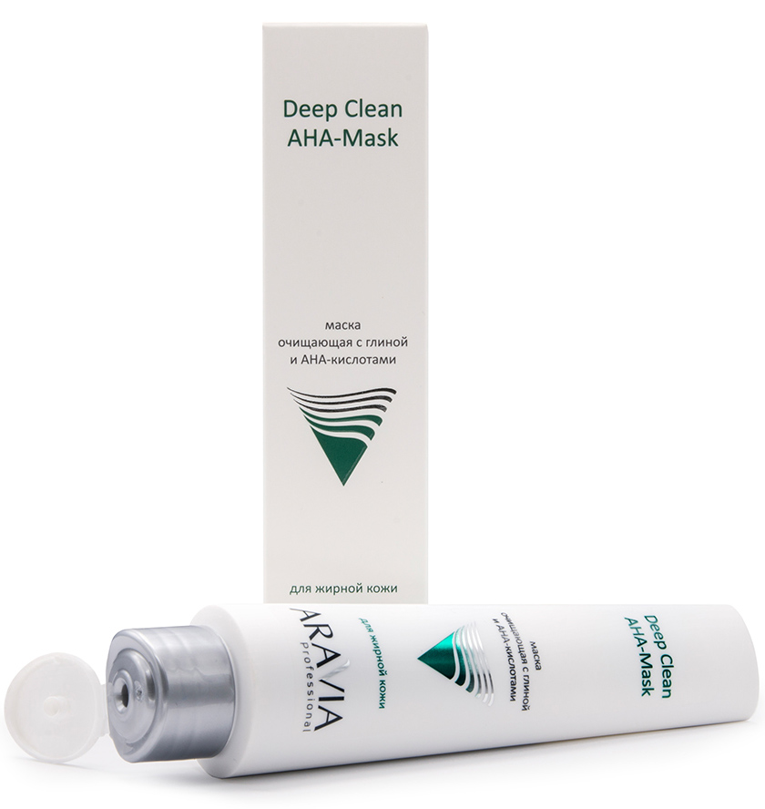 Аравия Профессионал Маска очищающая с глиной и AHA-кислотами для лица Deep Clean AHA-Mask, 100 мл (Aravia Professional, Уход за лицом) фото 2