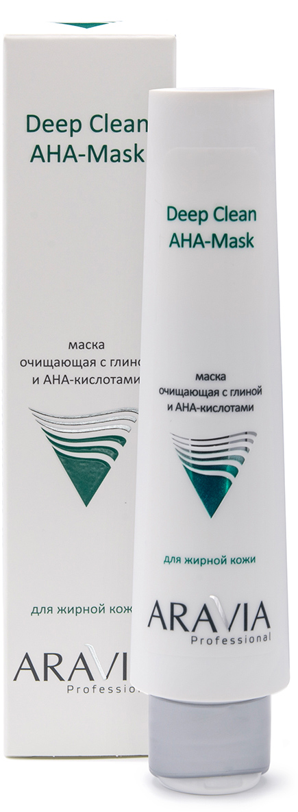 Aravia Professional Маска очищающая с глиной и AHA-кислотами для лица Deep Clean AHA-Mask, 100 мл (Aravia Professional, Уход за лицом) маска очищающая с глиной и aha кислотами для лица deep clean aha mask 100мл