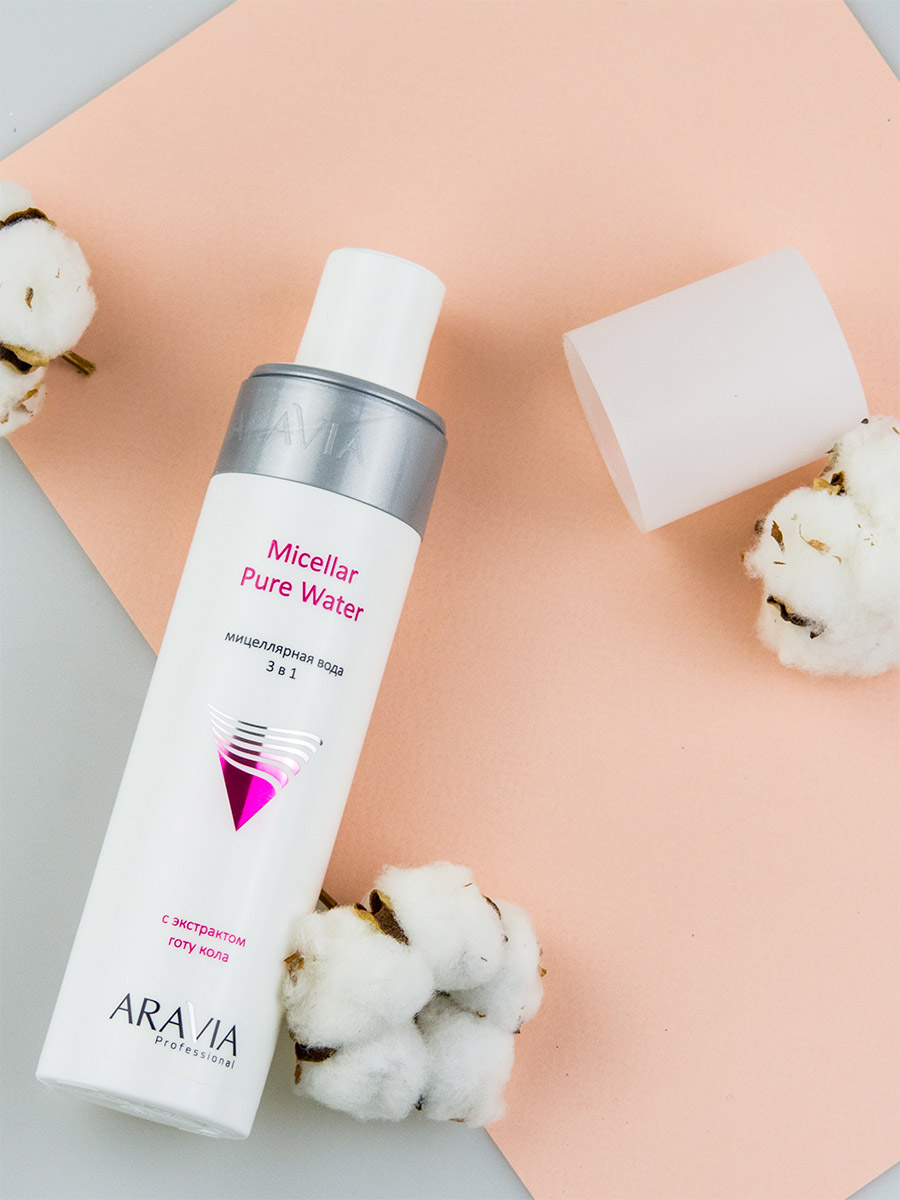 Аравия Профессионал Мицеллярная вода 3 в 1 с экстрактом готу кола Micellar Pure Water, 250 мл (Aravia Professional, Уход за лицом) фото 5