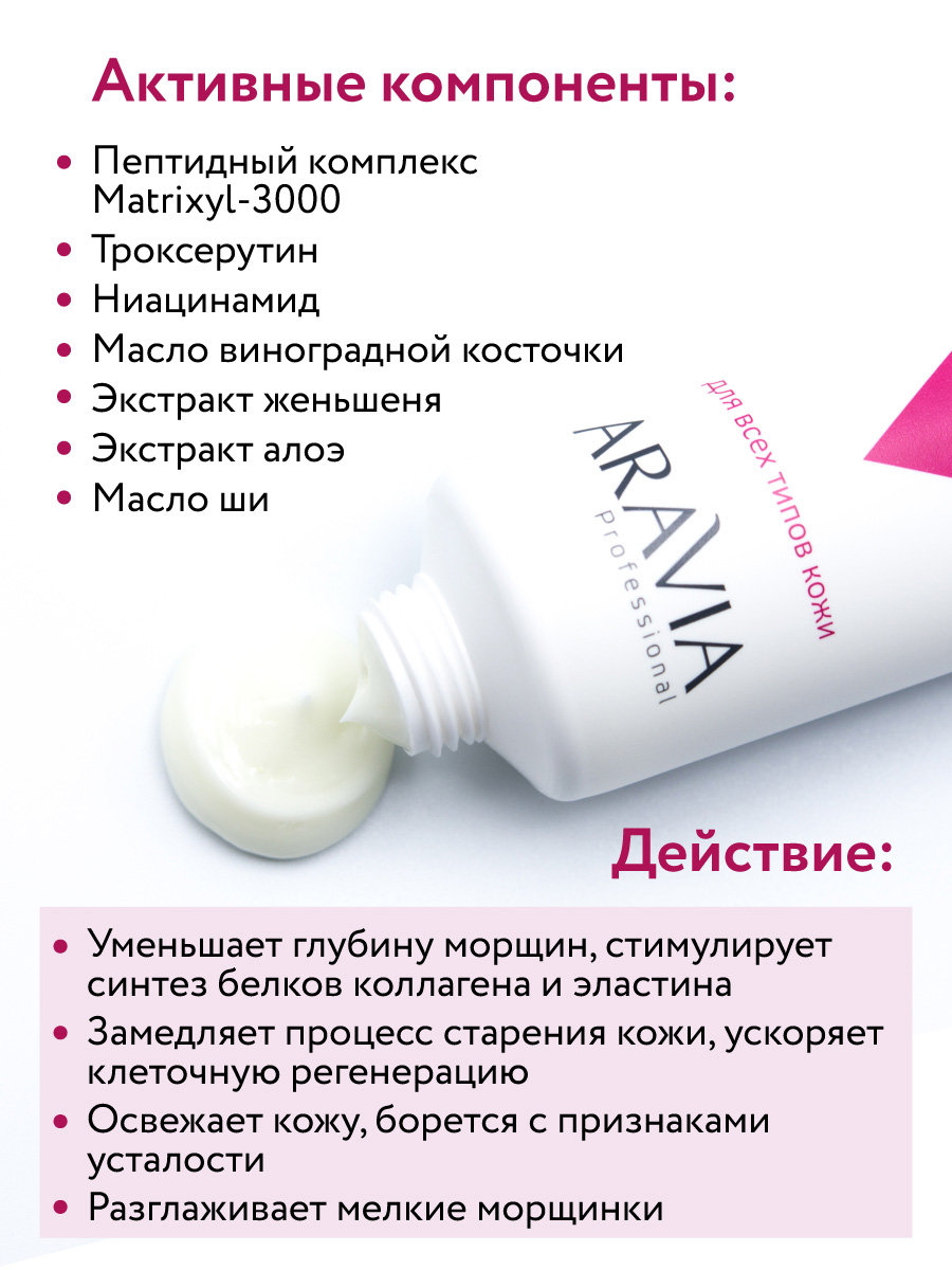 Аравия Профессионал Крем-уход для контура глаз и губ с пептидами Peptide Complex Cream, 50 мл (Aravia Professional, Уход за лицом) Аравия Профессионал Крем-уход для контура глаз и губ с пептидами Peptide Complex Cream, 50 мл (Aravia Professional, Уход за лицом) фото 3