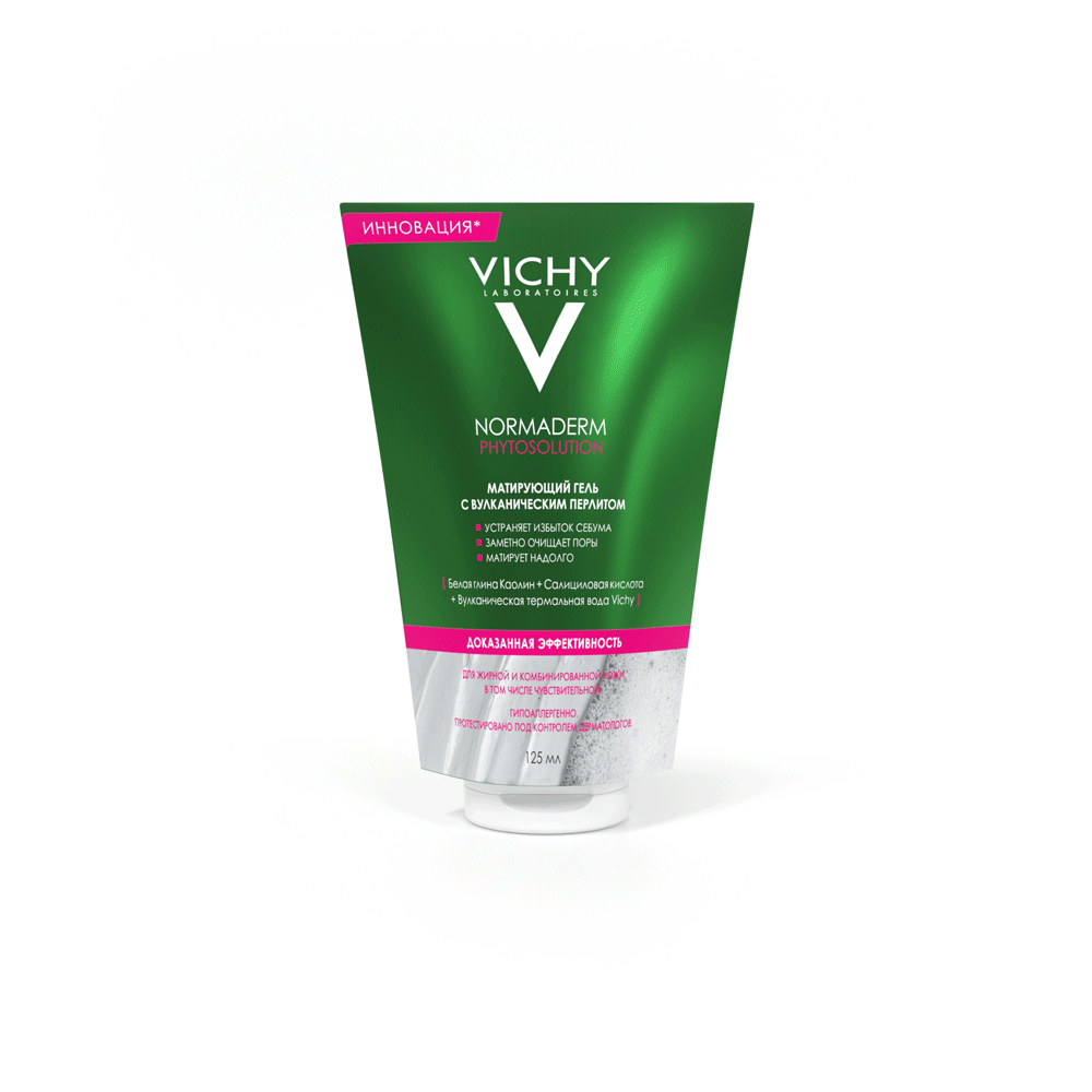 Виши Матирующий гель для умывания для жирной кожи Phytosolution,125 мл (Vichy, Normaderm) фото 2