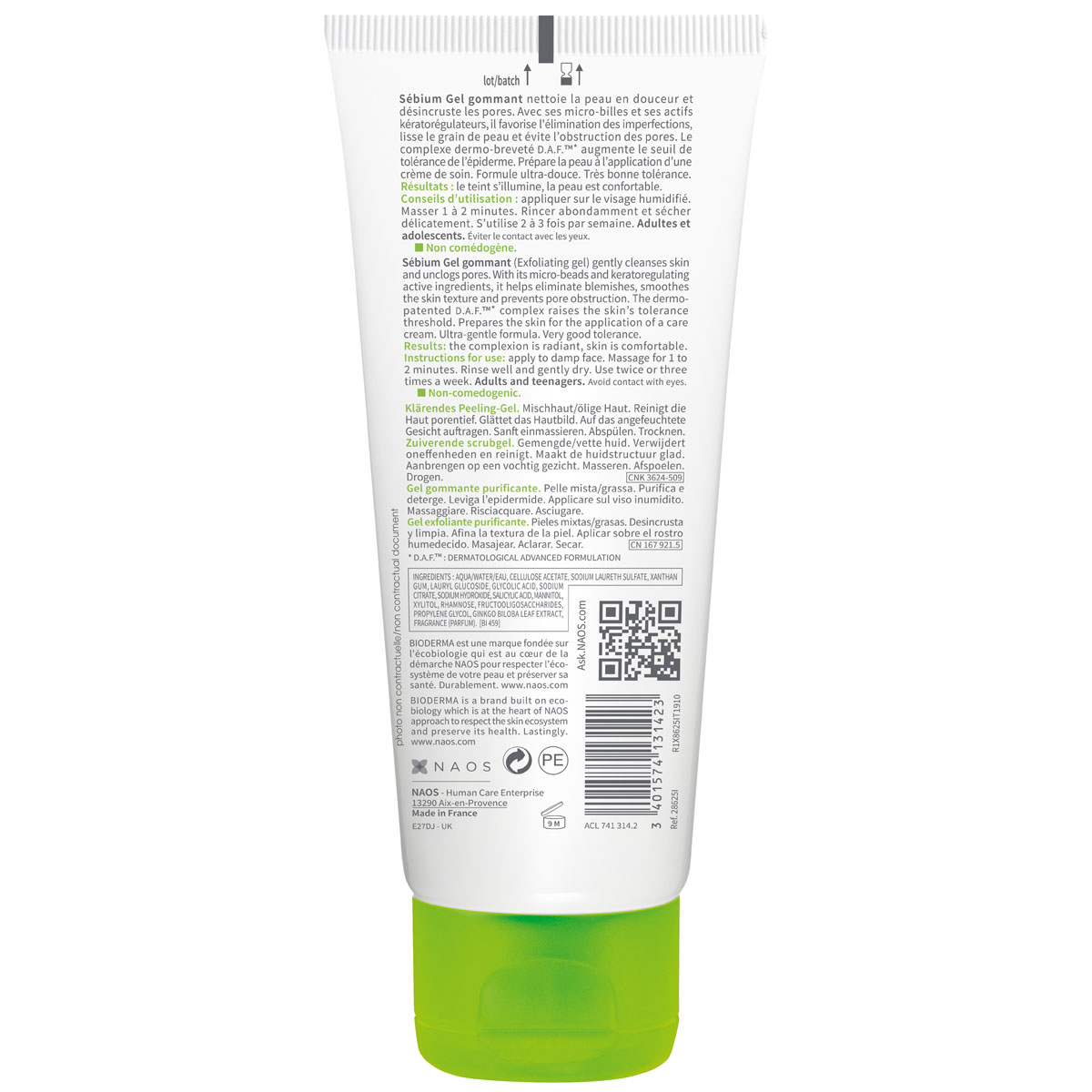 Биодерма Отшелушивающий гуммирующий гель с микрогранулами, 100 мл (Bioderma, Sebium) фото 1