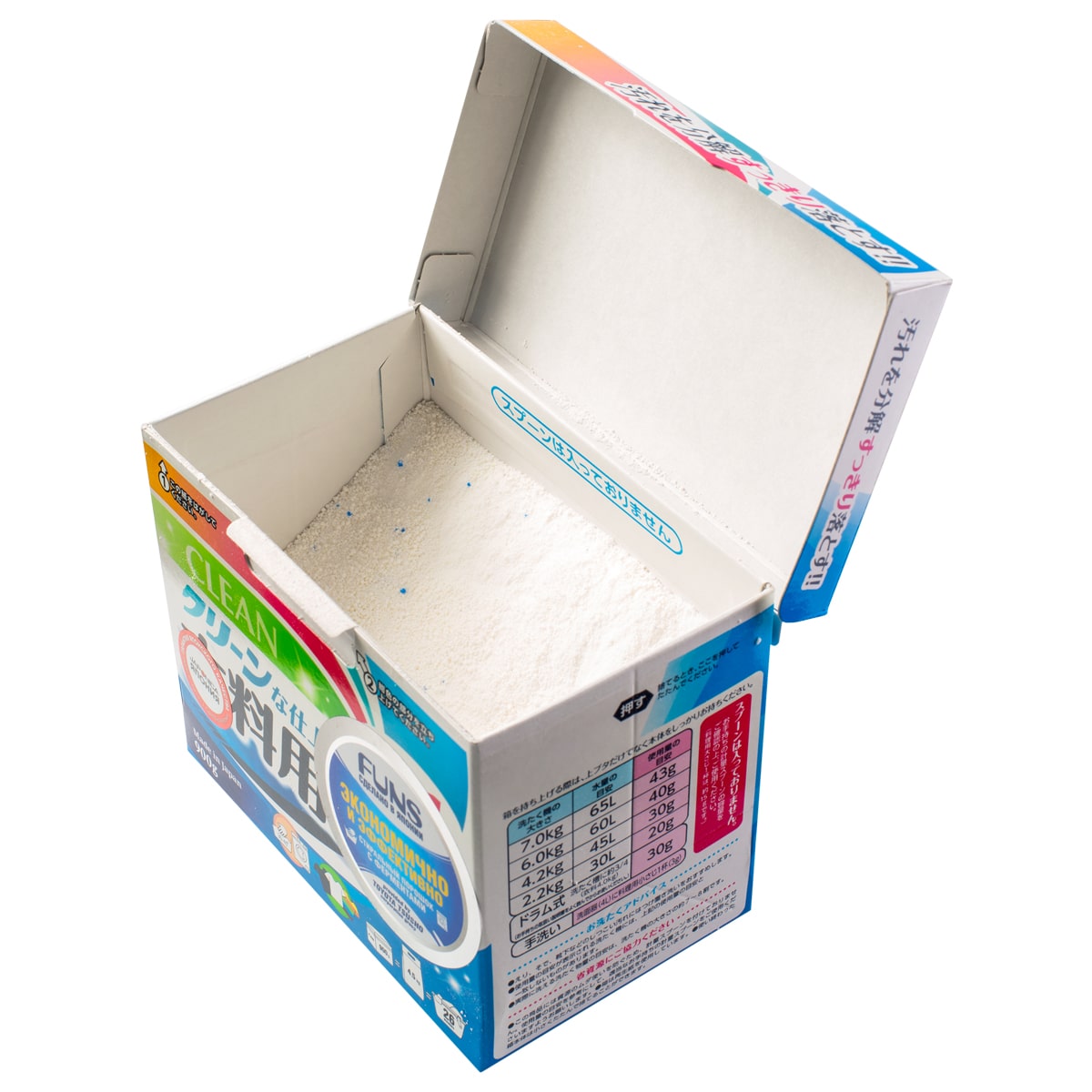 Фанс Стиральный порошок с ферментом яичного белка для отстирывания стойких пятен Clean, 900 г (Funs, Для стирки) фото 2