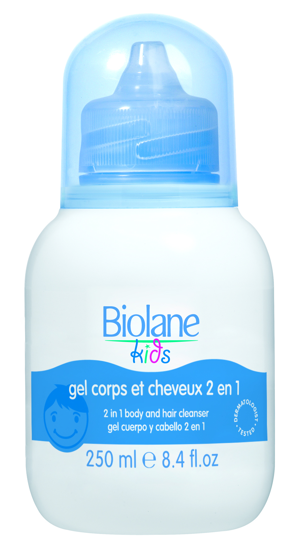 Биолан Гель для купания и шампунь 2 в 1 для детей с 3-х лет Kids Gel Corps Et Cheveux 2 En 1, 250 мл (Biolane, Купание малыша) фото 0