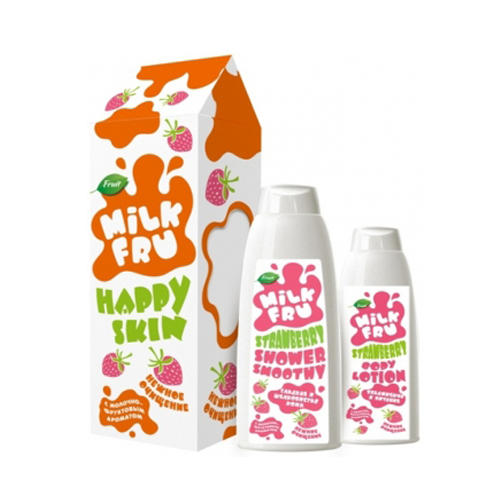 Милк Фру Набор Milk Happy Skin (Гель для душа 400 мл+ Молочко для тела 200 мл +новогодняя обложка) (Milk Fru, Happy skin) фото 0