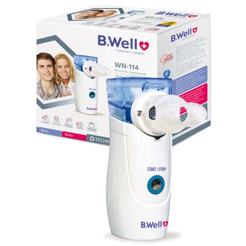 Би Велл Ингалятор WN-114 Adult для взрослых (B.Well, Ингалятор Mesh) фото 0